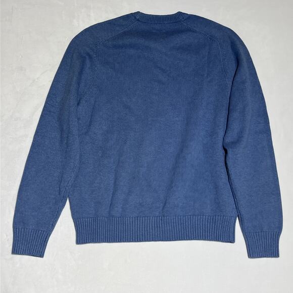J Crew Heritage Cotton Crewneck Sweater Mens XL Twilight Blue Cotton Fisherman - Picture 2 of 10
